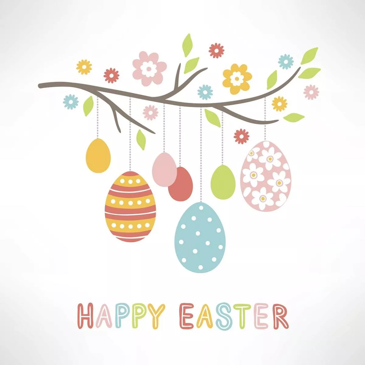 blooming-easter-egg-branch-fabric-panel Blooming Easter Egg Branch Fabric Panel