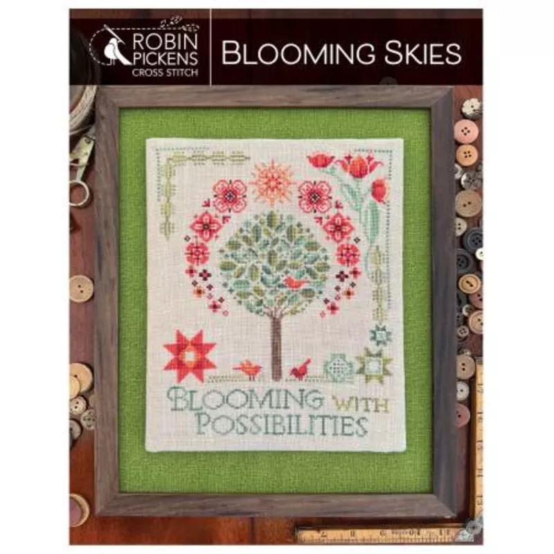Blooming Skies Cross Stitch Pattern