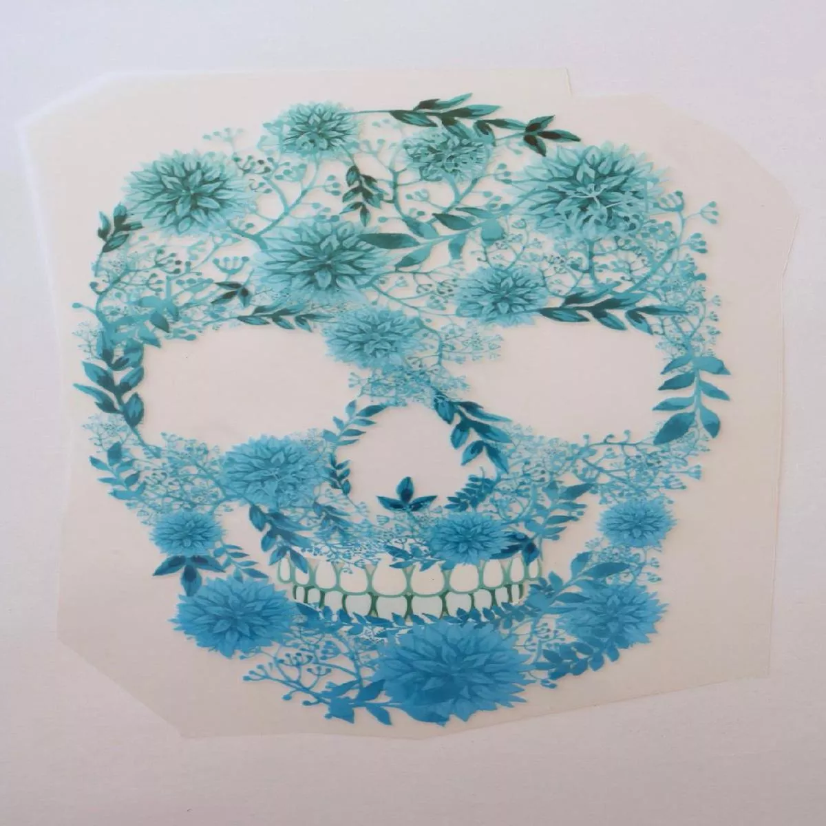 Blossoming Skull Heat Transfer, Iron-On