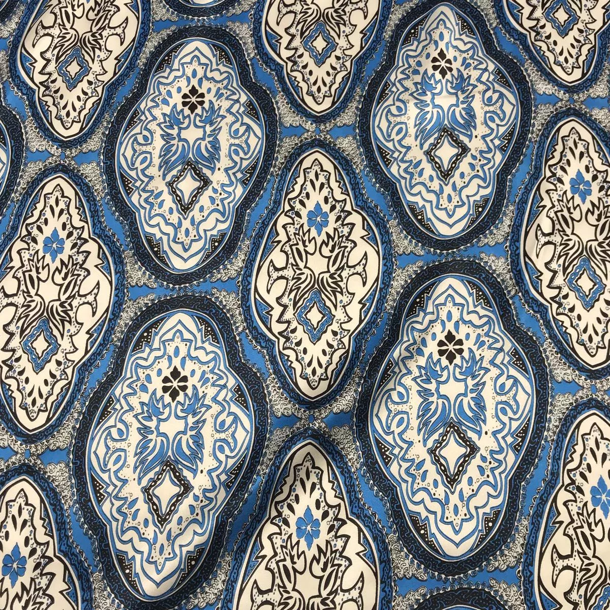 Blue Bandanna – Silk Charmeuse