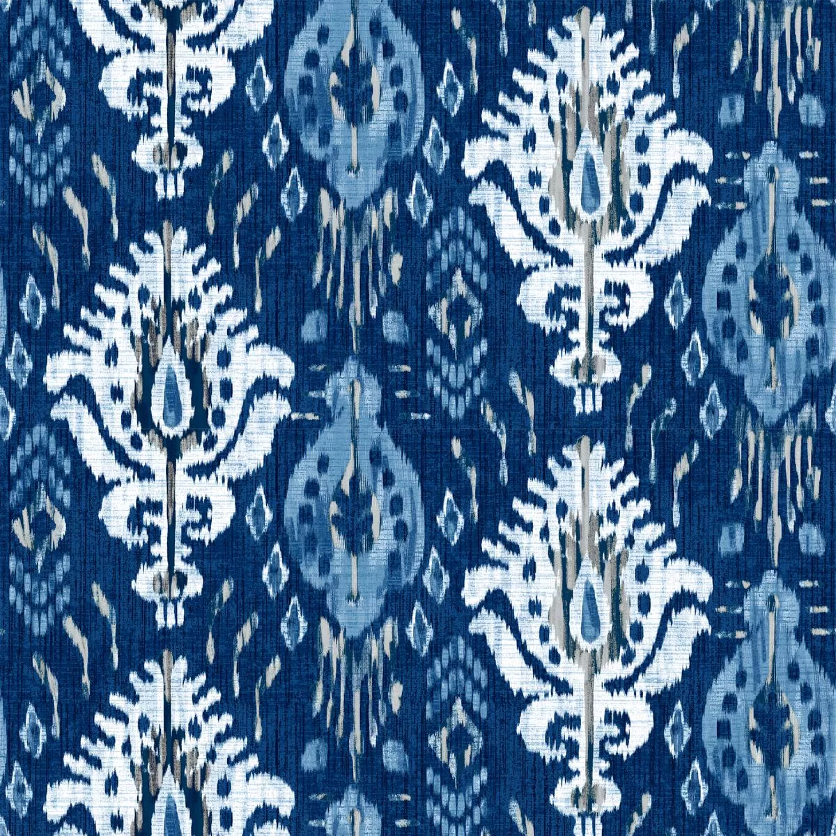 blue-ikat-damask-fabric Blue Ikat Damask Fabric