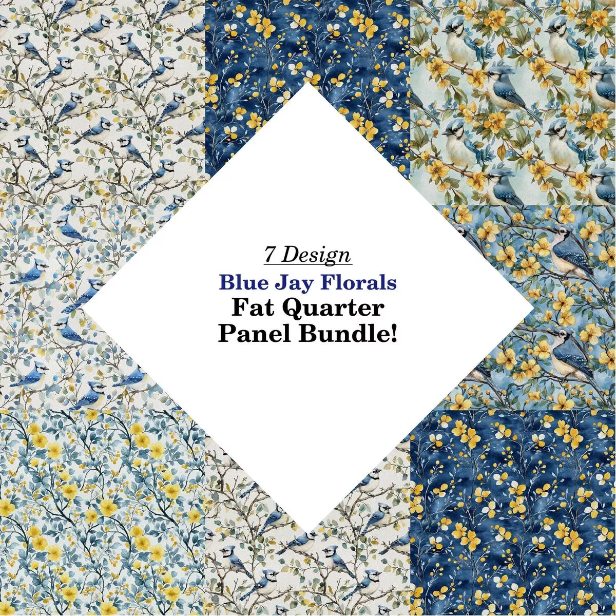 Blue Jay Florals Fat Quarter Bundle