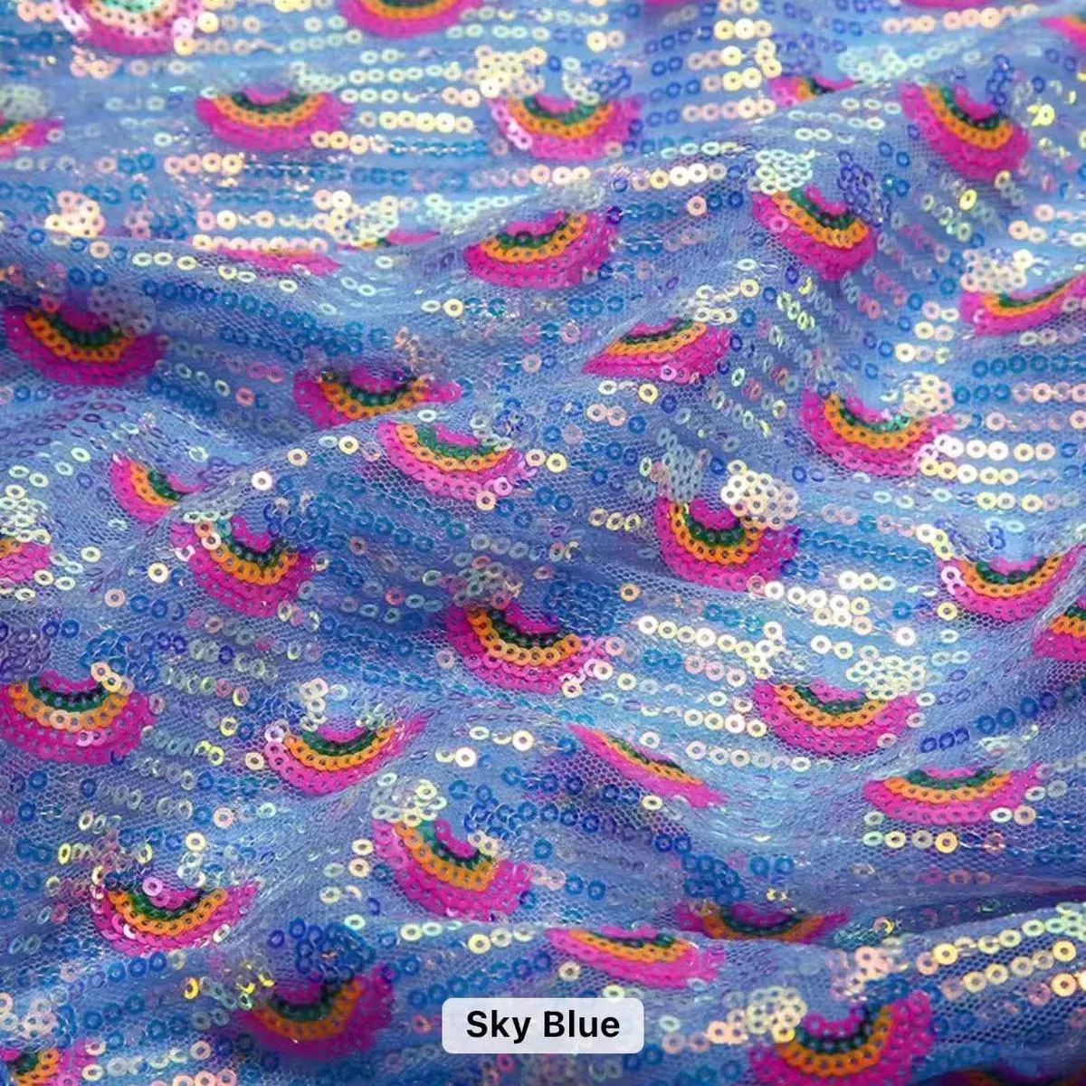 blue-rainbow-sequin-mesh-ready-to-ship Blue | Rainbow Sequin Mesh | Ready To Ship