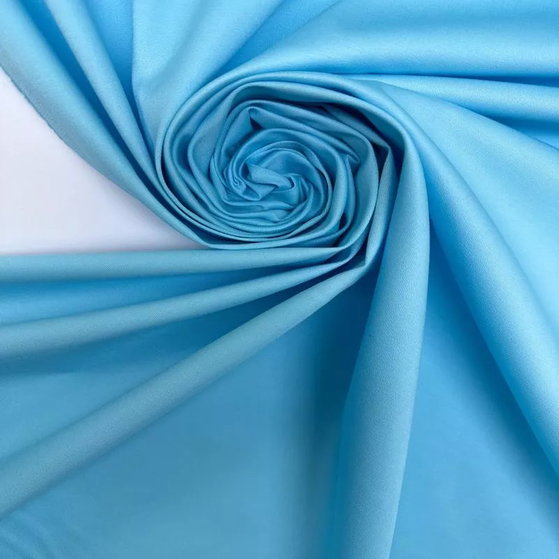 Blue Viscose Elastane Twill