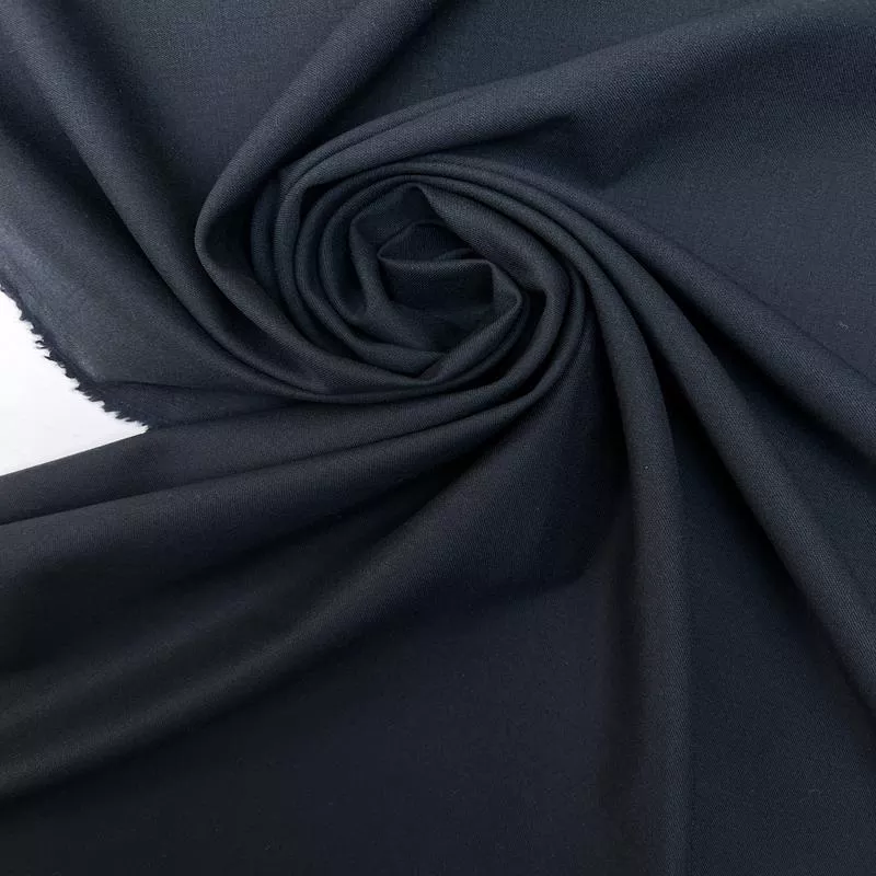 Blue Wool Stretch Twill Fabric
