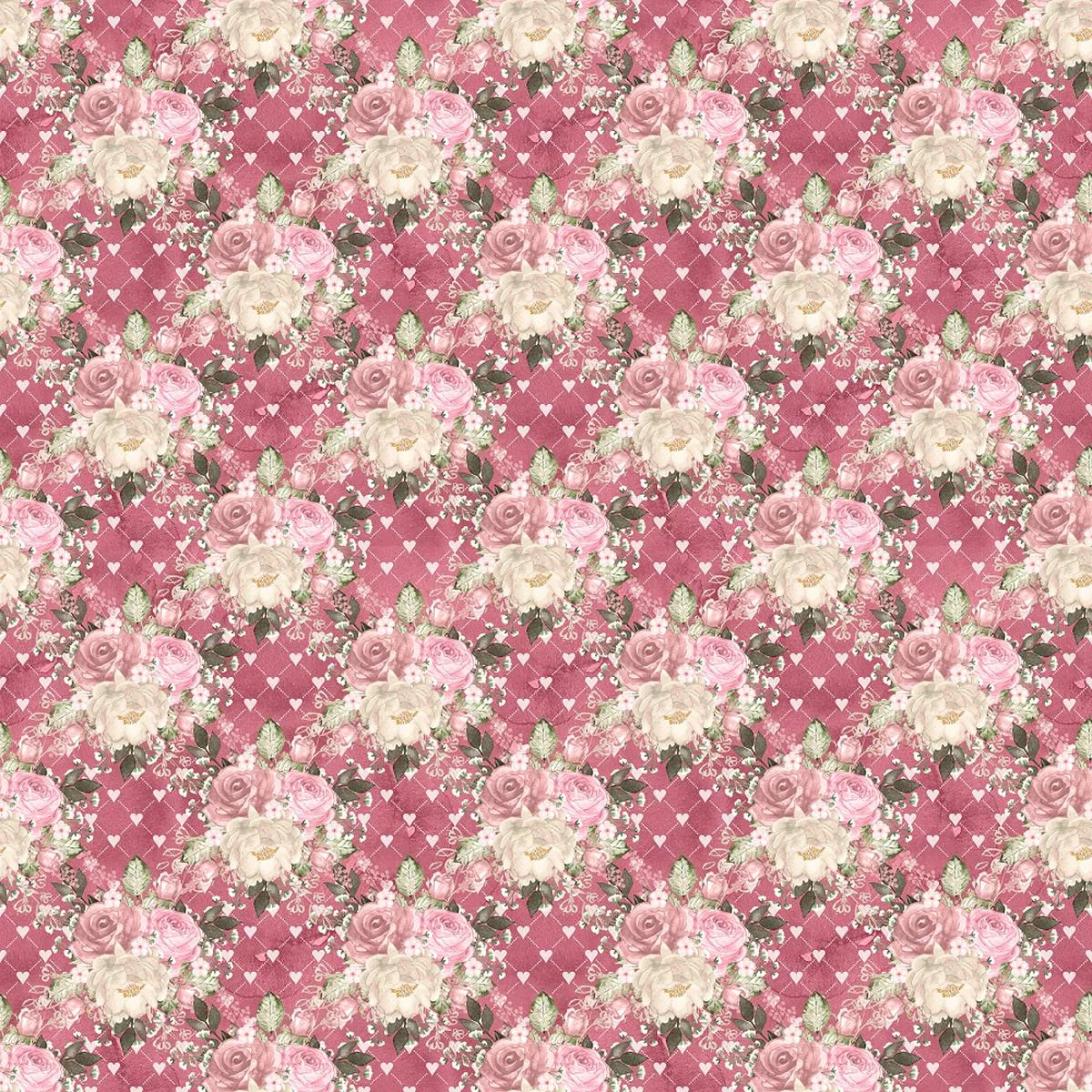 blush-bouquets-hearts-fabric-pink Blush Bouquets & Hearts Fabric – Pink