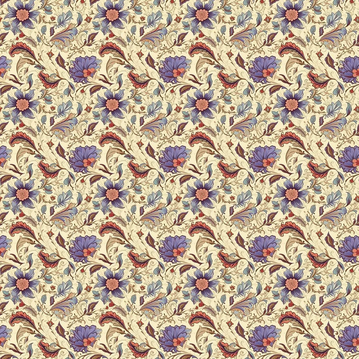 Bohemian Flowers Pattern #2 Fabric