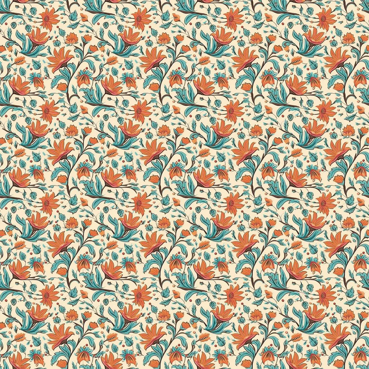 bohemian-flowers-pattern-7-fabric Bohemian Flowers Pattern #7 Fabric