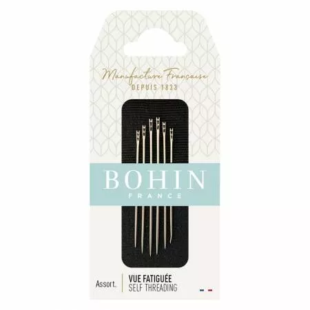 Bohin Self / Easy Threading Needles Assorted Size 3/8 6ct