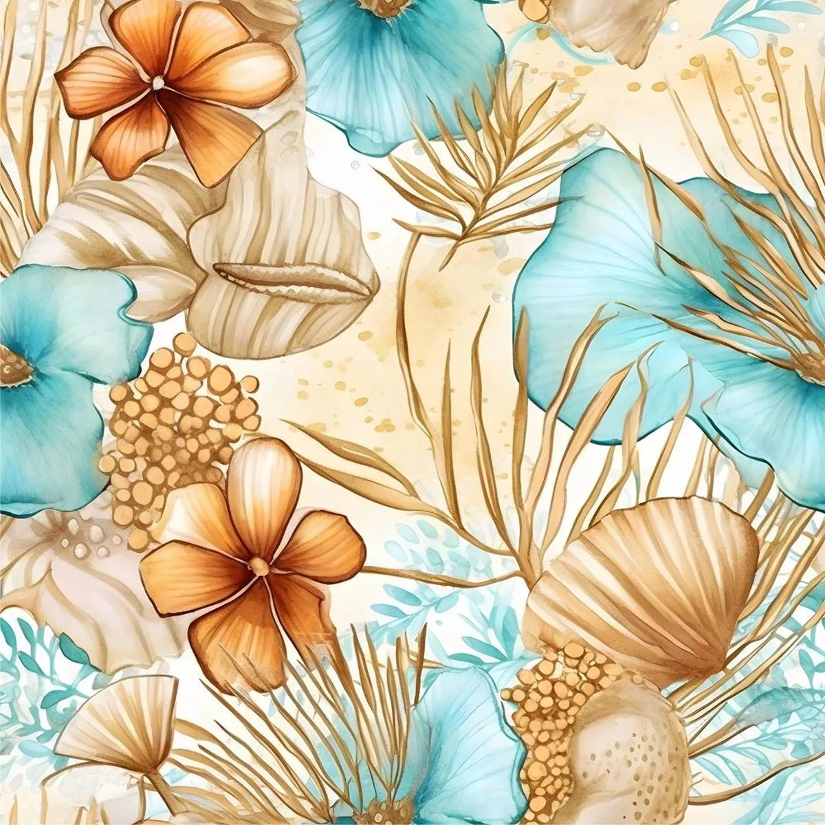 boho-beach-botanical-variation-14-fabric Boho Beach Botanical Variation #14 Fabric
