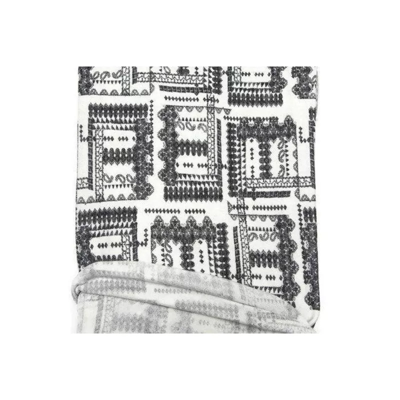 Boho Black and Off White Knit Fabric by the Yard
