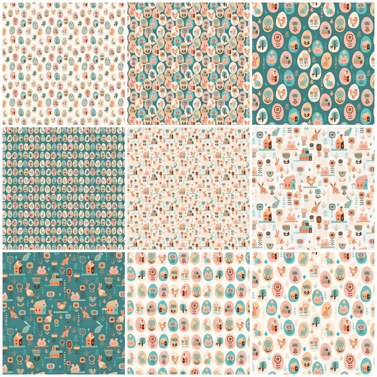 boho-easter-fat-quarter-bundle-9-pieces Boho Easter Fat Quarter Bundle – 9 Pieces