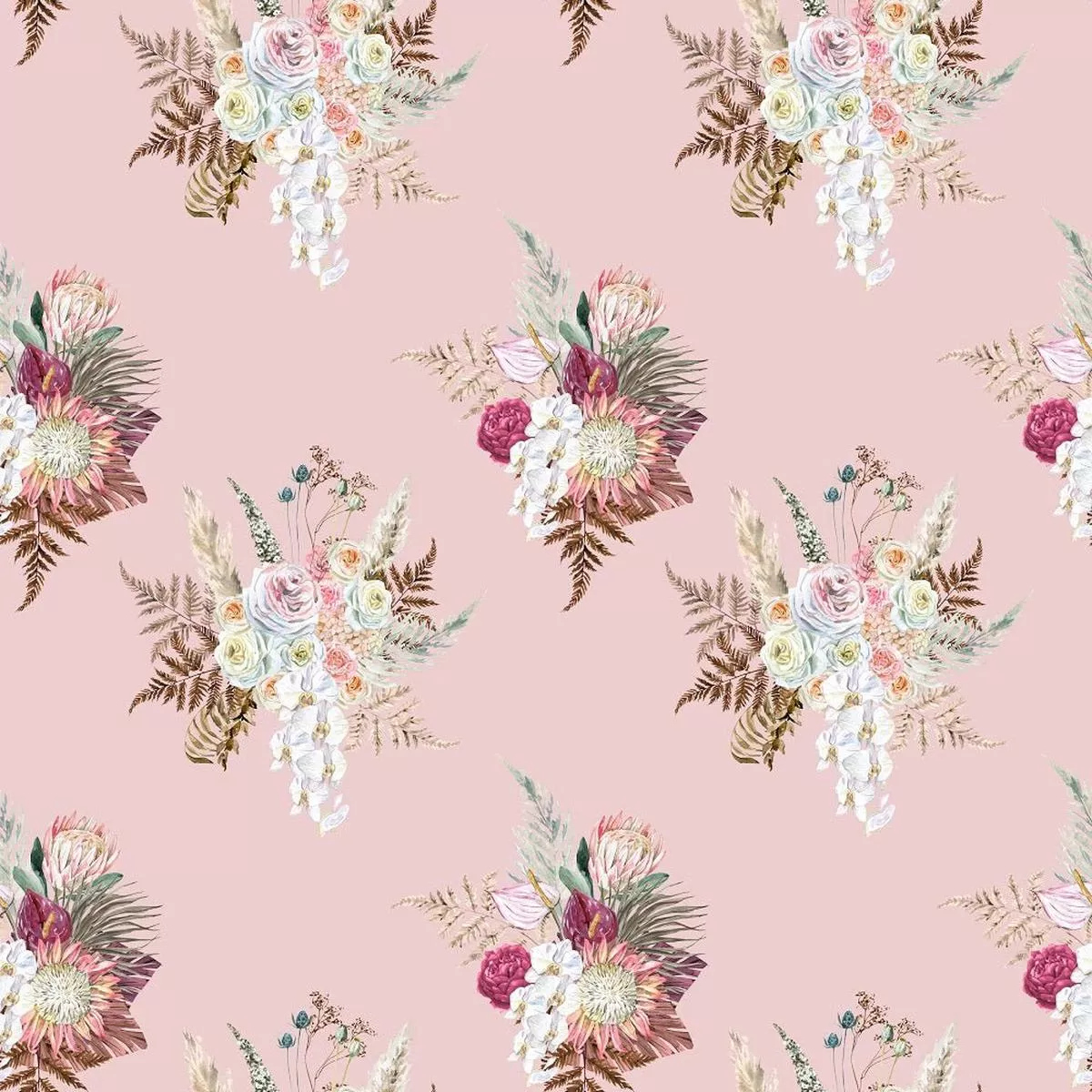 Boho Floral Pattern 1 Fabric