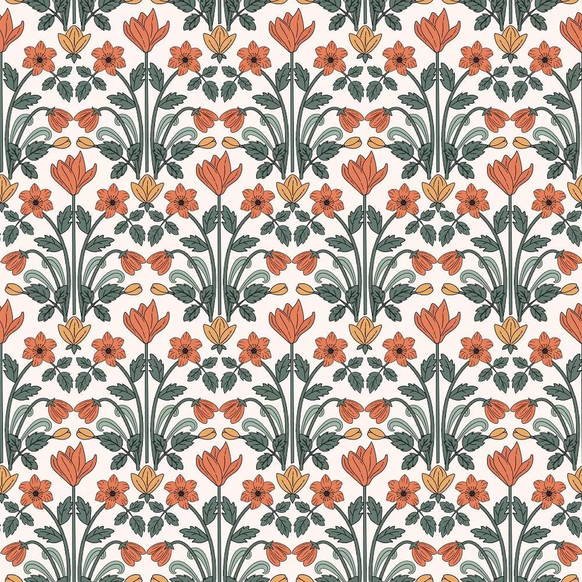 boho-garden-pattern-1-fabric Boho Garden Pattern #1 Fabric