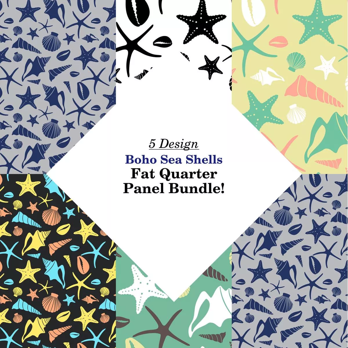 boho-sea-shells-fat-quarter-bundle Boho Sea Shells Fat Quarter Bundle