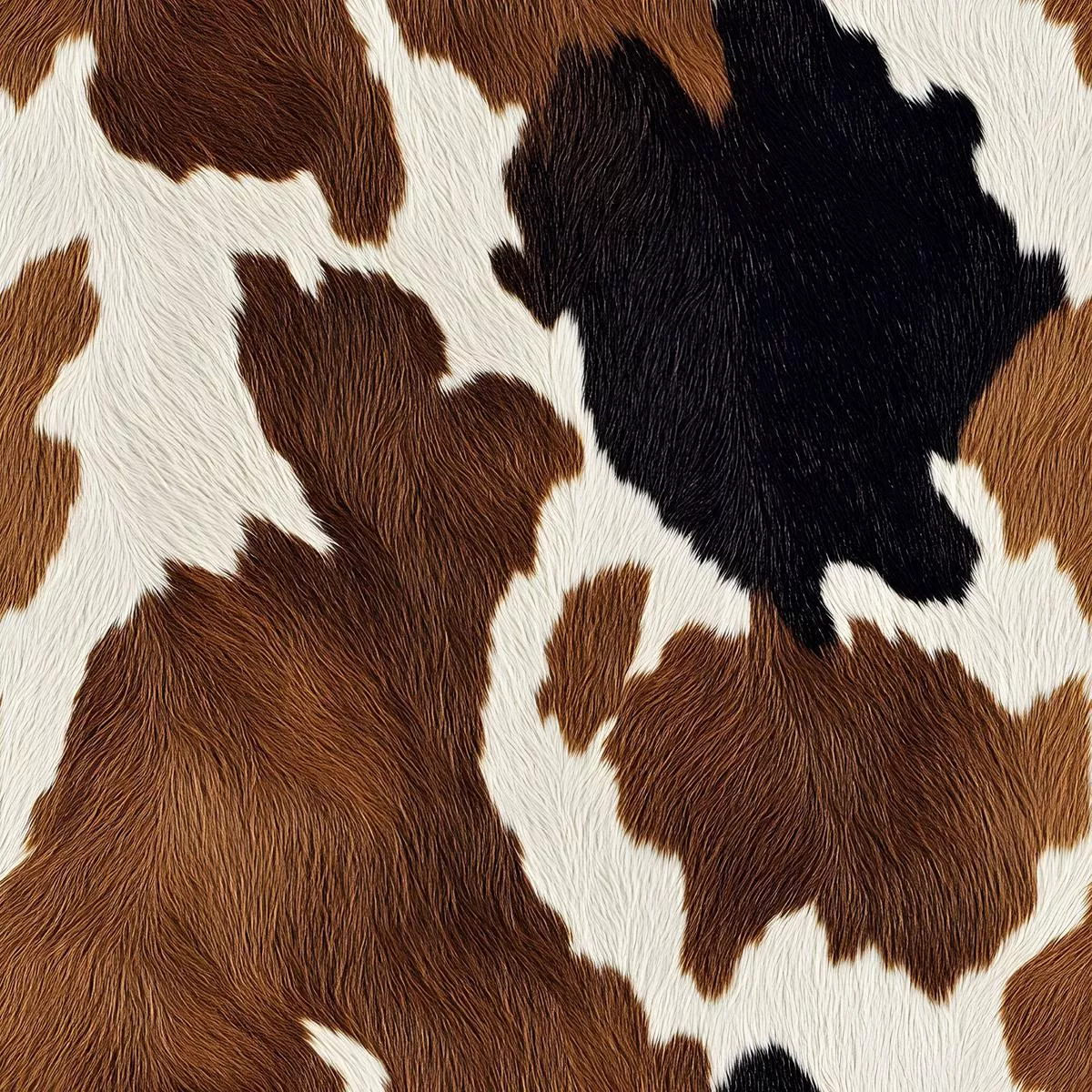 Bold Brown and White Cow Pattern 3 Quilting Cotton Fabric