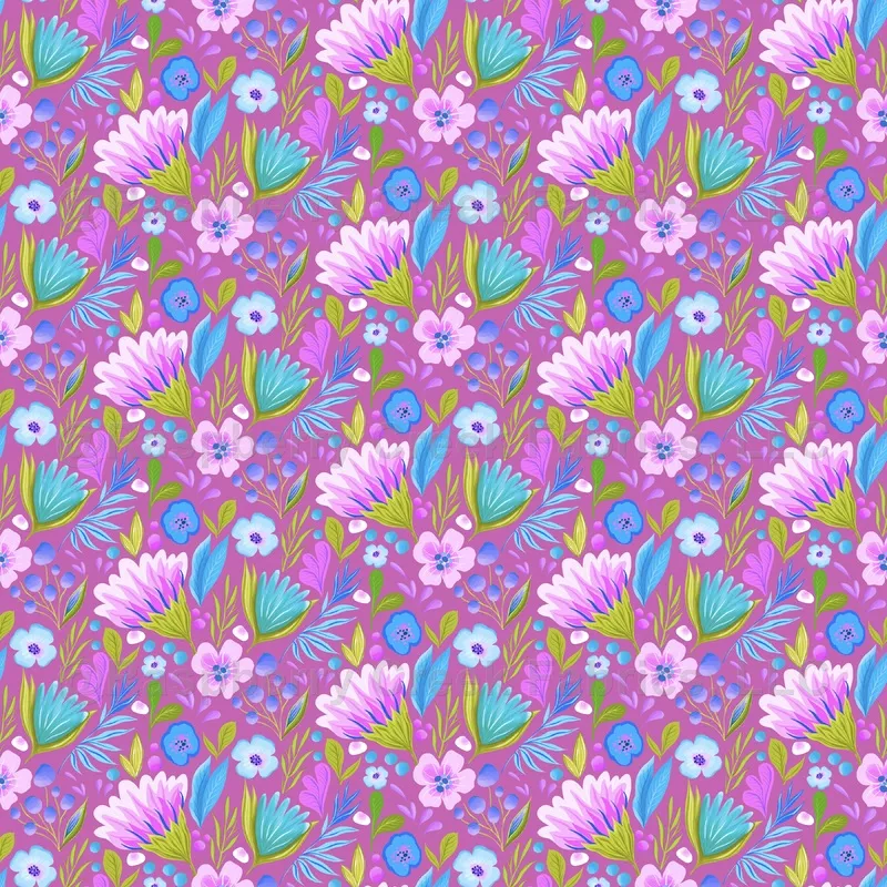Bold Pink Florals on Pink – Medium