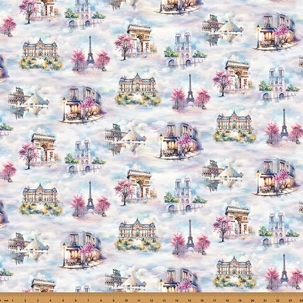 Bonjour Belle Quilt Fabric – Paris in Lilac – X5723-30-LILAC