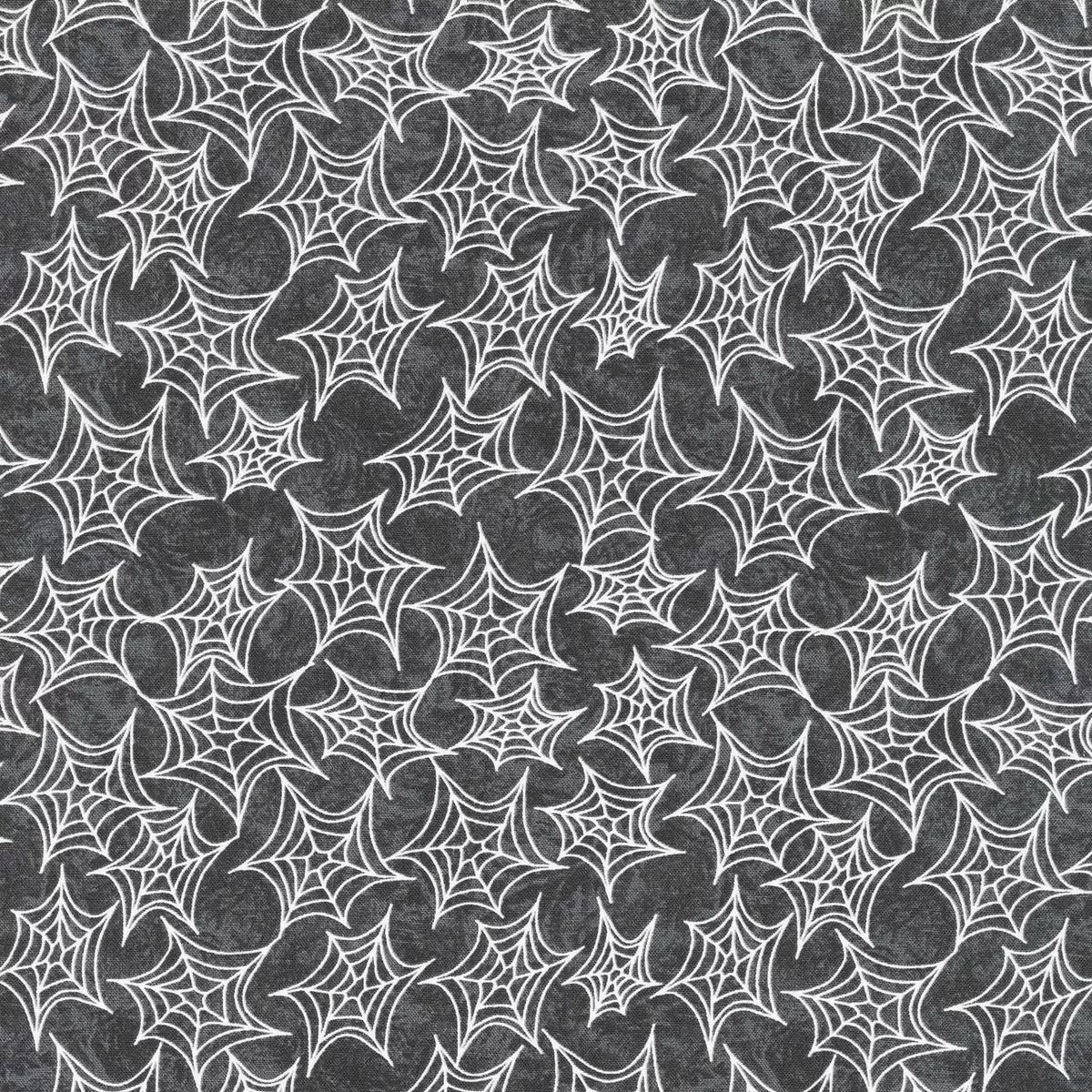 Boo Whoo – Spiderweb Black Glow Yardage