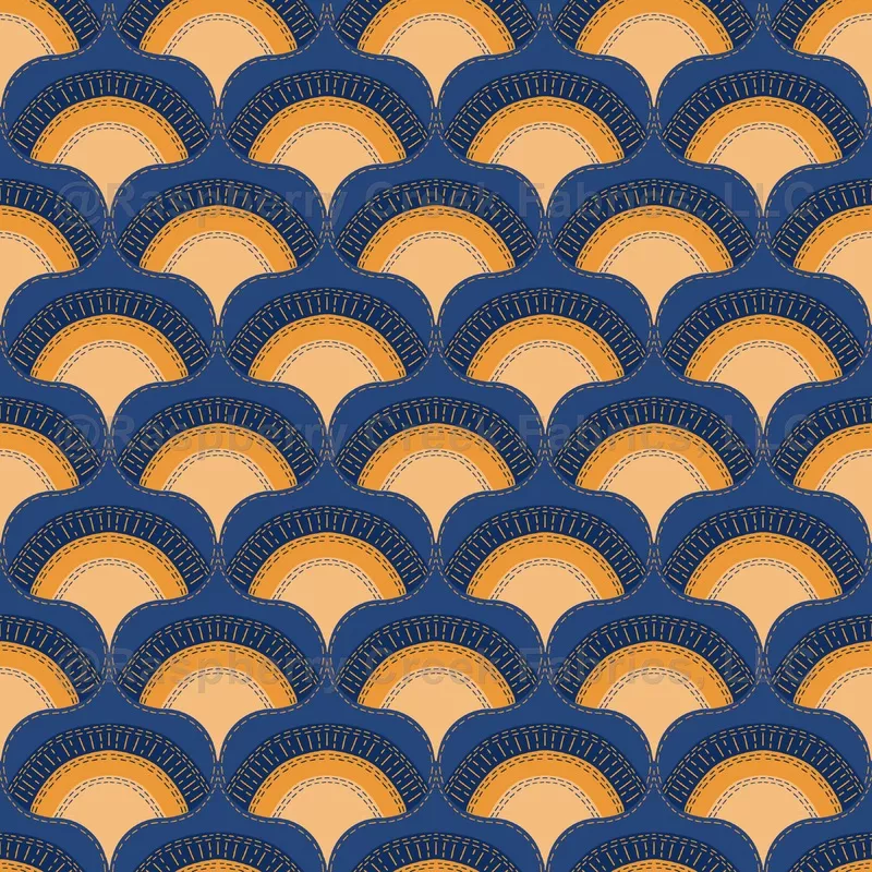 Boro Inspired Indigo Ogee Medium