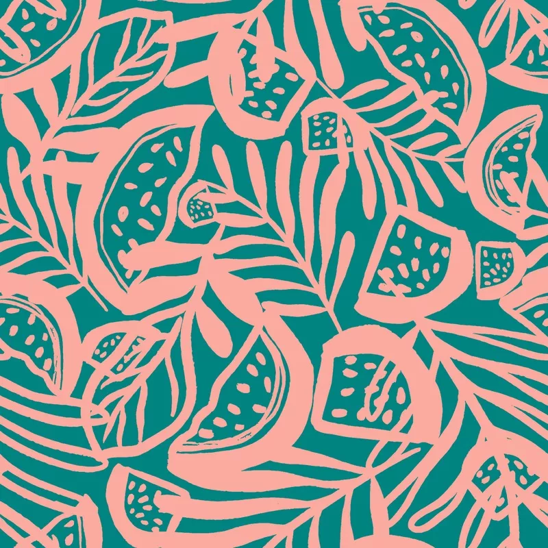 Breathe Live Explore Watermelon Lush Teal Fabric
