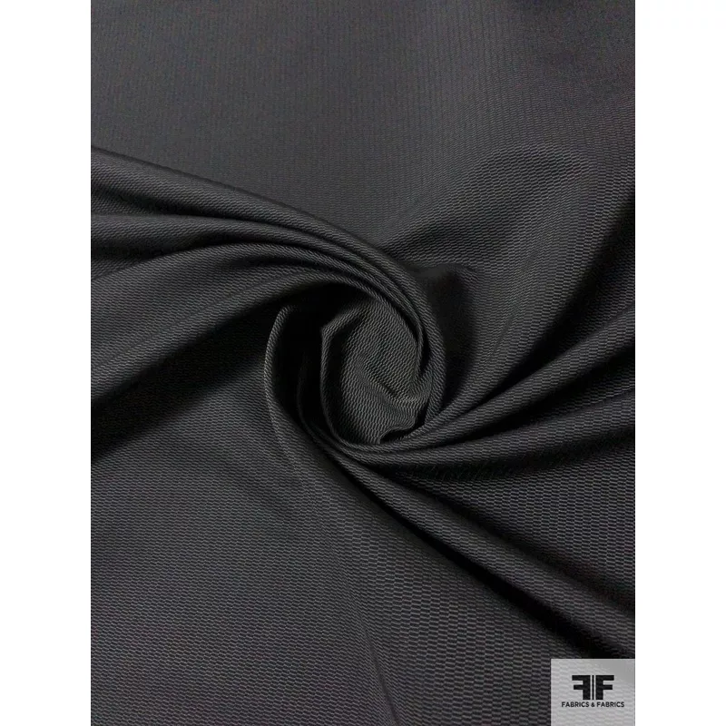 Broken Rectangle Weave Solid Brocade – Black