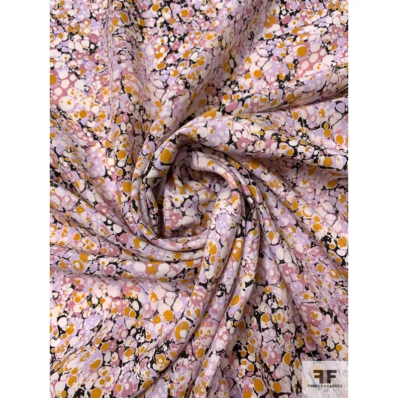 bubble-ink-matte-side-printed-silk-charmeuse-lavender-rustic-marigold-black-off- Bubble Ink Matte-Side Printed Silk Charmeuse – Lavender / Rustic Marigold / Black / Off-White