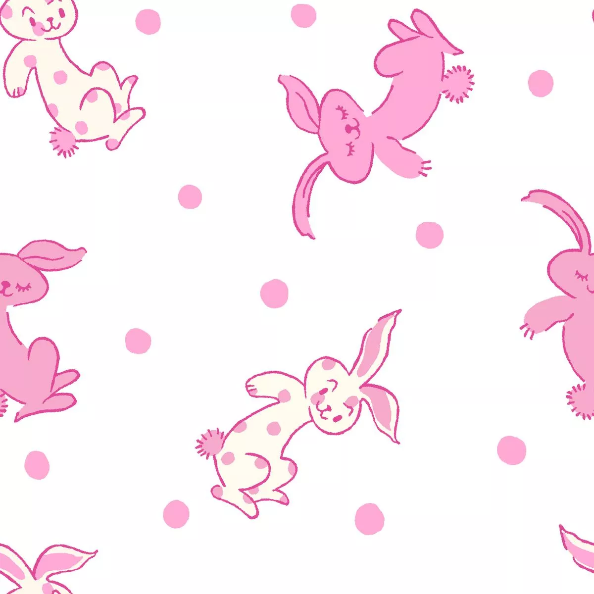 bunny-hop-dot-pink-white-fabric Bunny Hop Dot – Pink & White Fabric