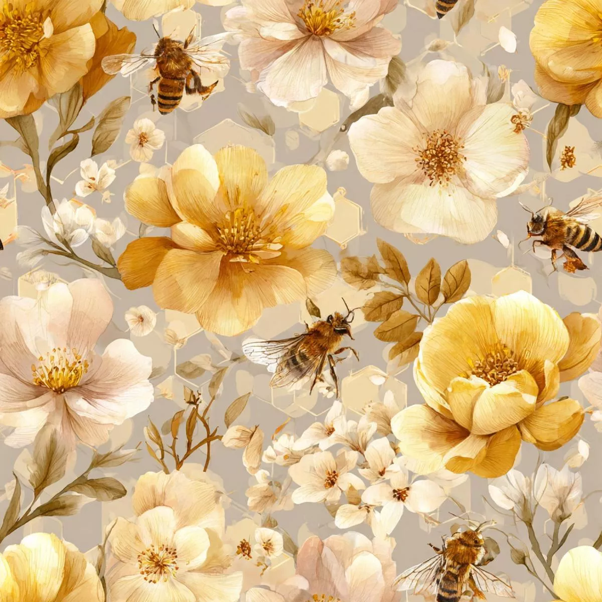 Busy Bee Pattern 15 Quilting Cotton Fabric