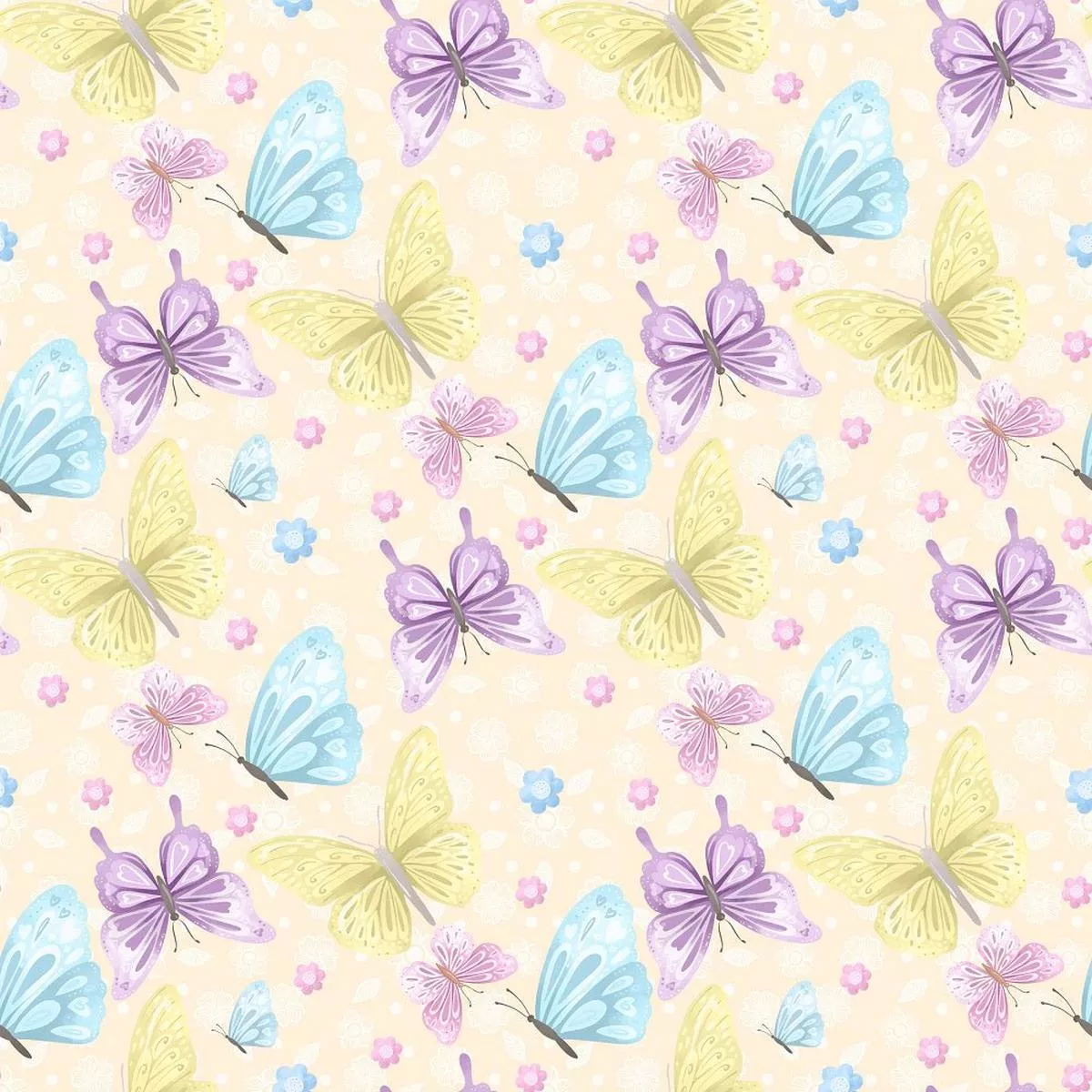butterflies-rainbows-pattern-7-fabric Butterflies Rainbows Pattern 7 Fabric