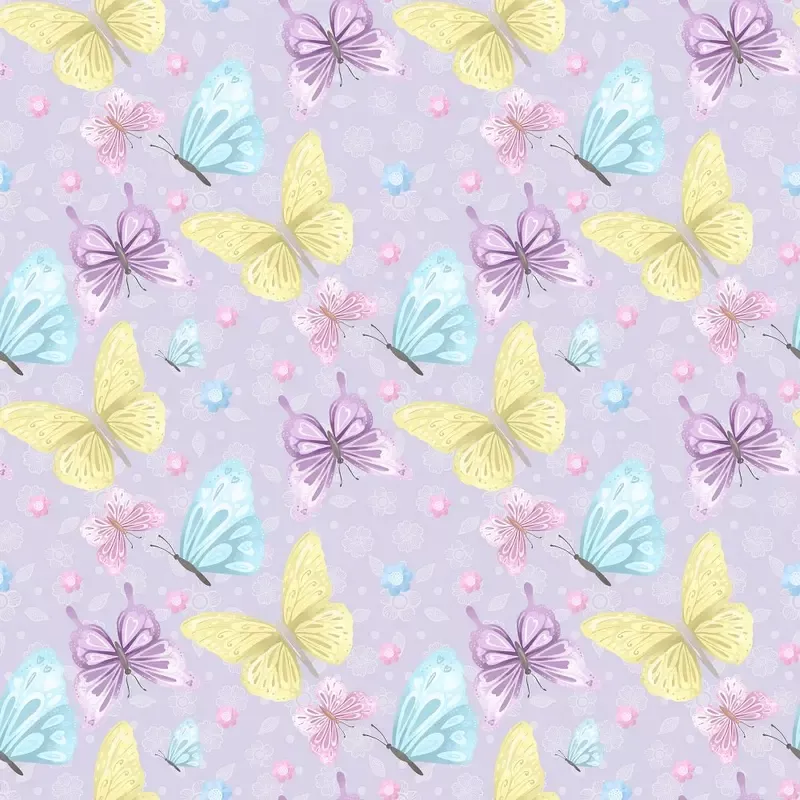 butterflies-rainbows-pattern-8-fabric Butterflies & Rainbows Pattern 8 Fabric