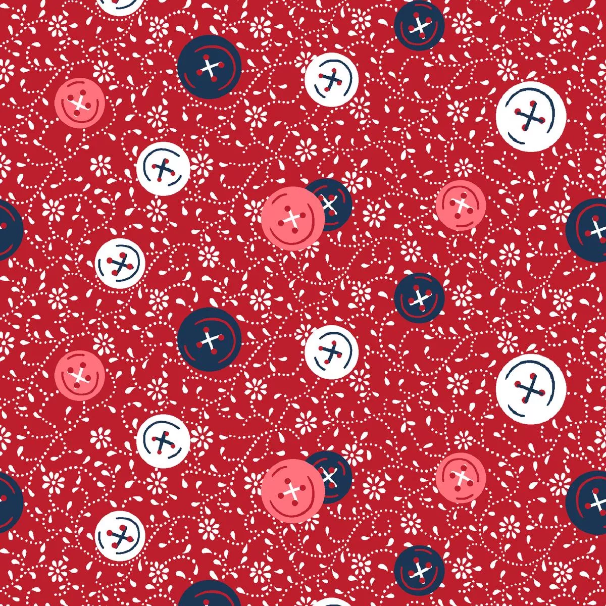 button-bliss-red-coral-fabric Button Bliss, Red Coral Fabric