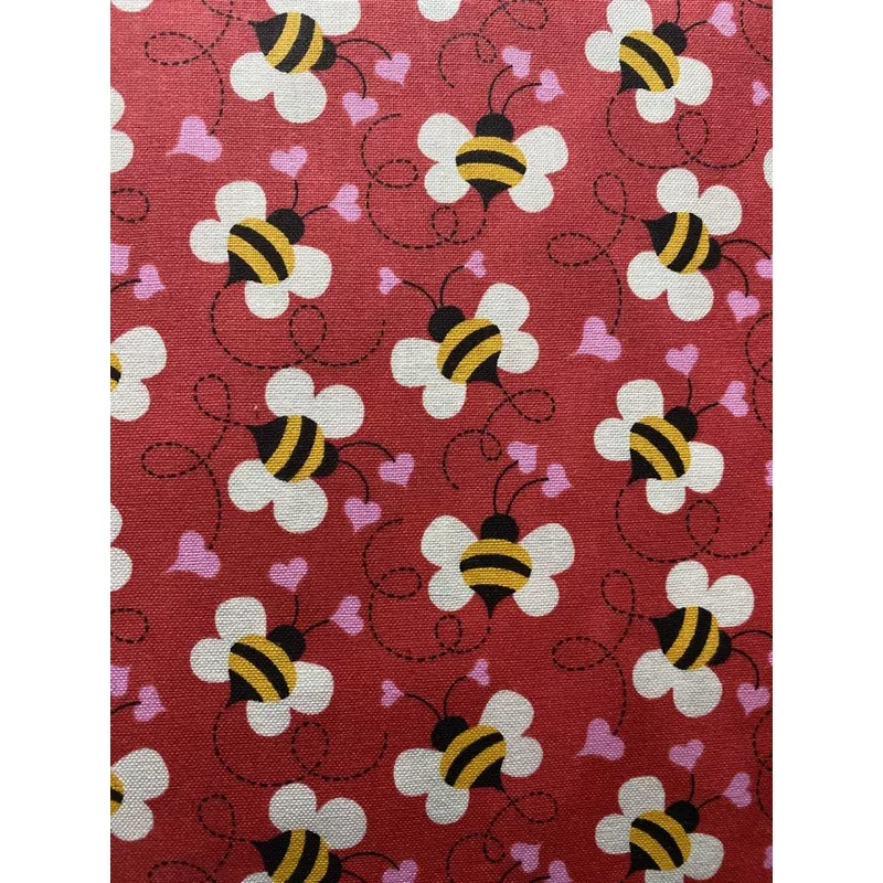 buzzing-in-love-bees-on-red-unbranded-bty Buzzing In Love-Bees on Red-Unbranded-BTY