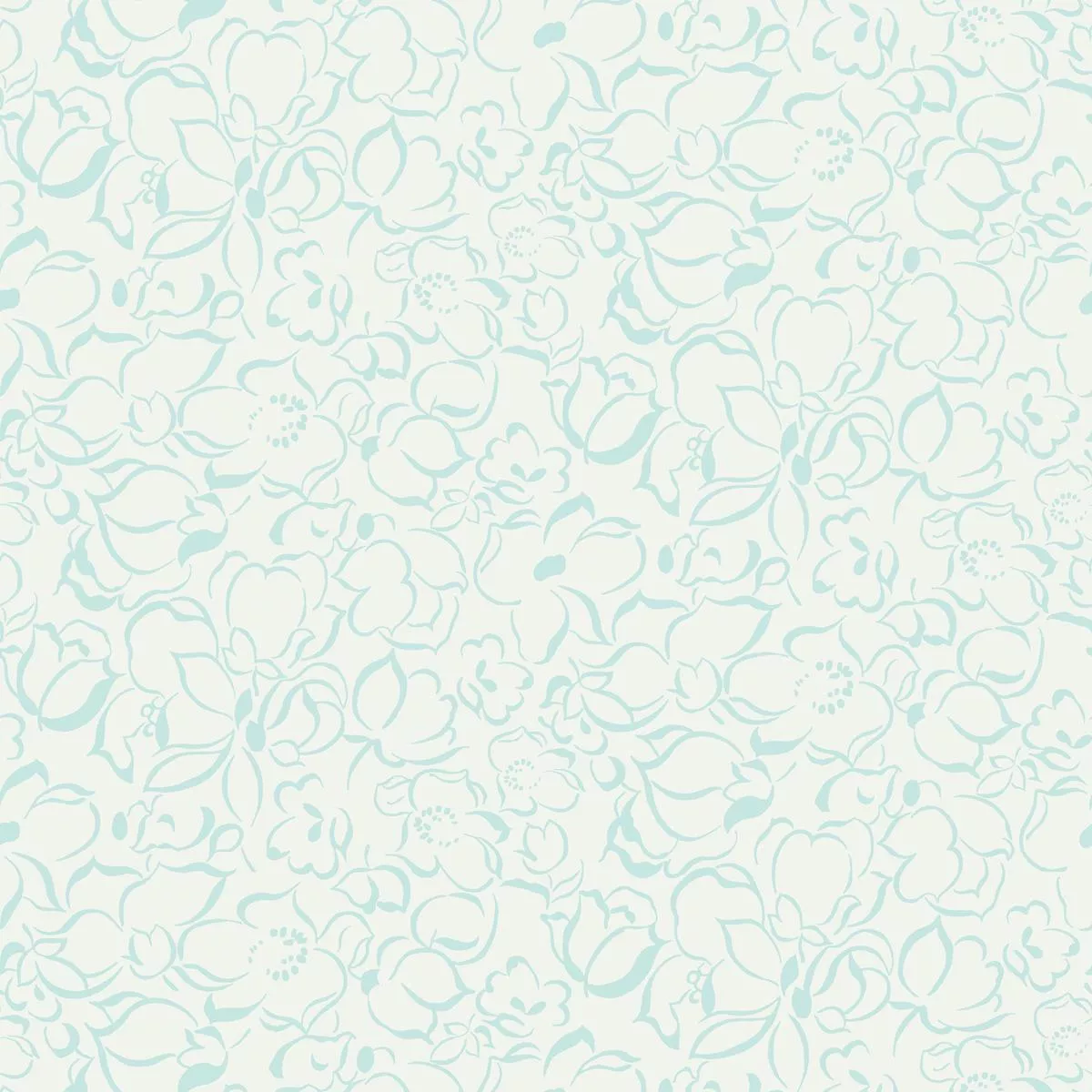 Camellia on Mint Fabric