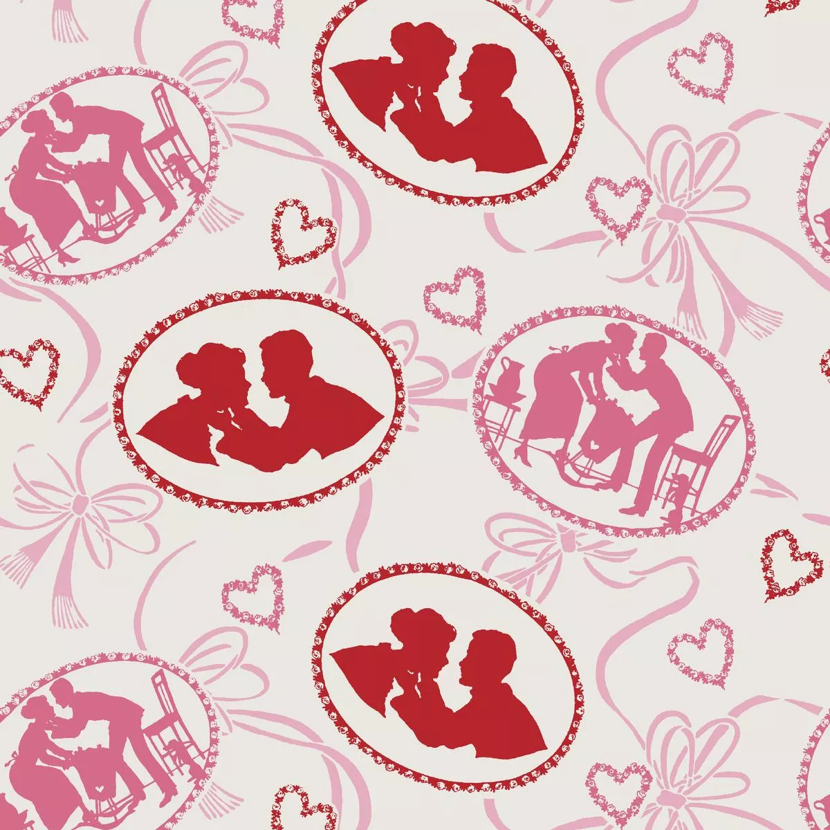 cameo-kisses-on-ruby-fabric Cameo Kisses on Ruby Fabric
