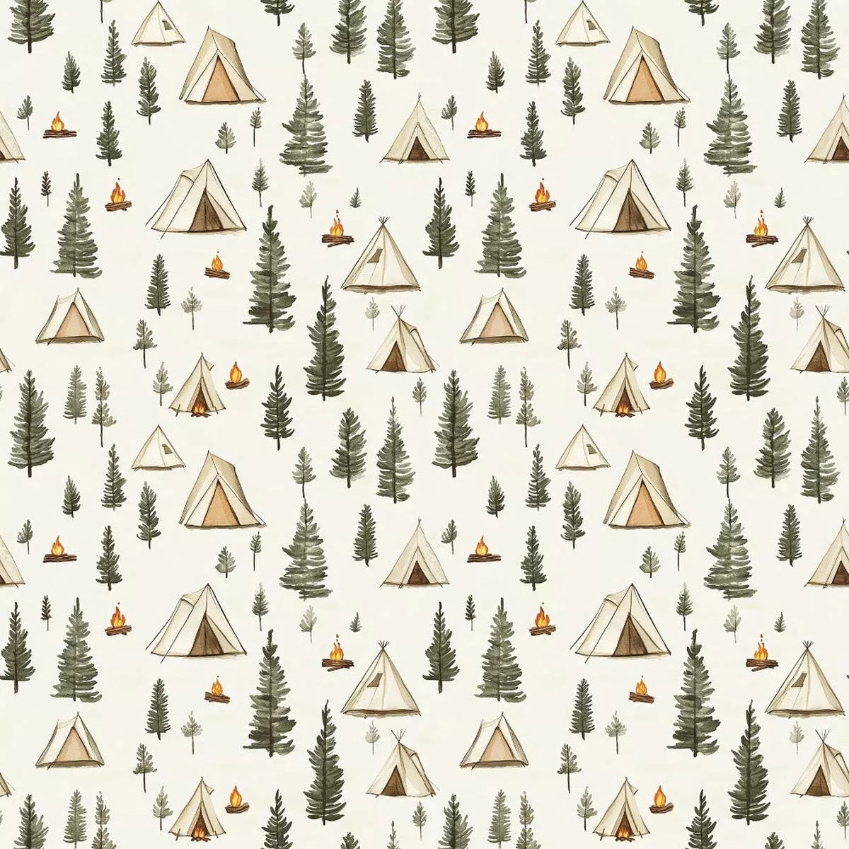 camping-in-forest-pattern-4-quilting-cotton-fabric Camping in the Forest Pattern 4 Quilting Cotton Fabric