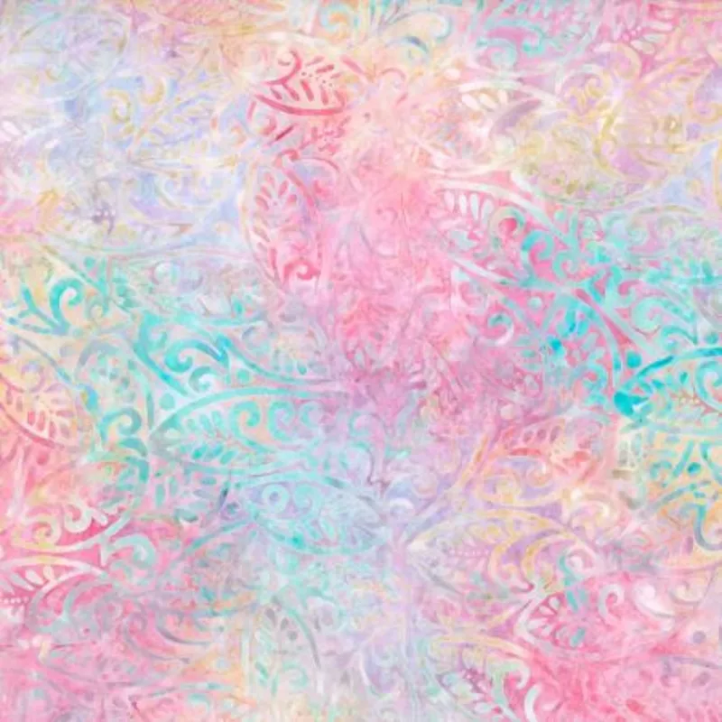 Candy Crush, Multi Large Leaves, Batik Fabric