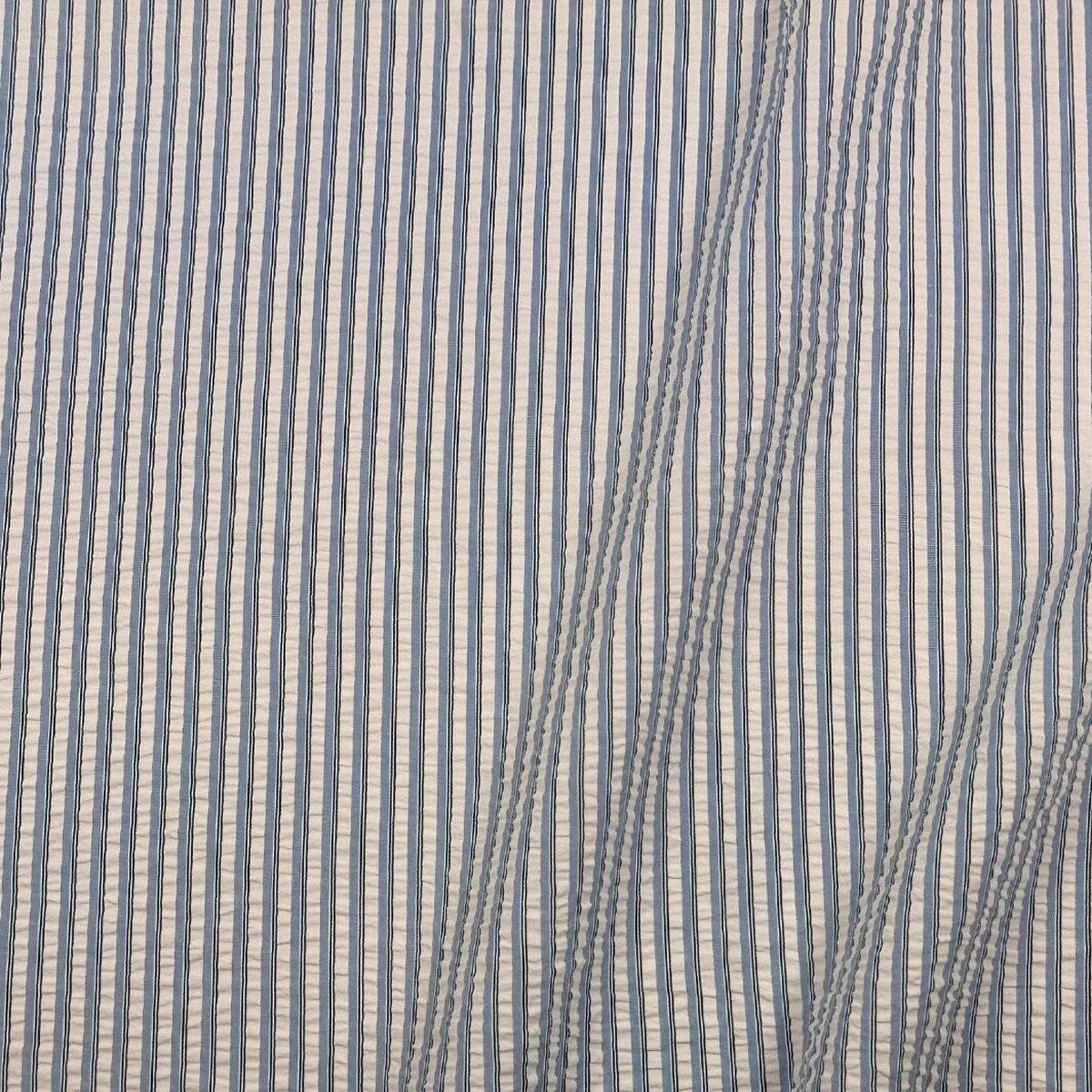 Candy Stripe Seersucker Sky Blue / White