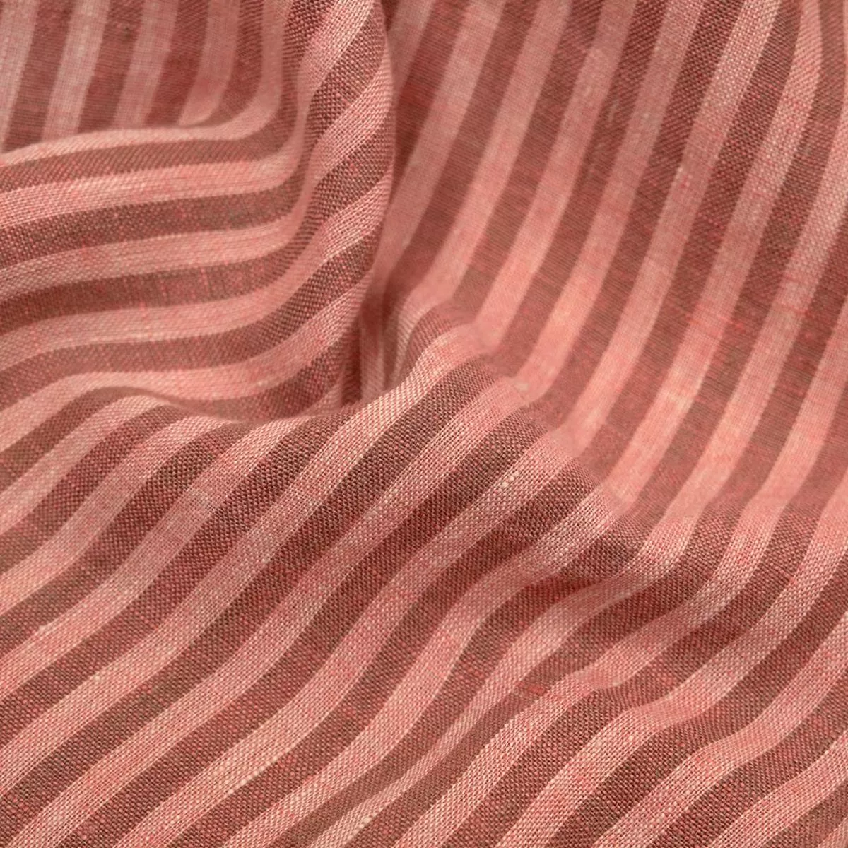 Carnival Stripe Washed Linen – Desert Rose