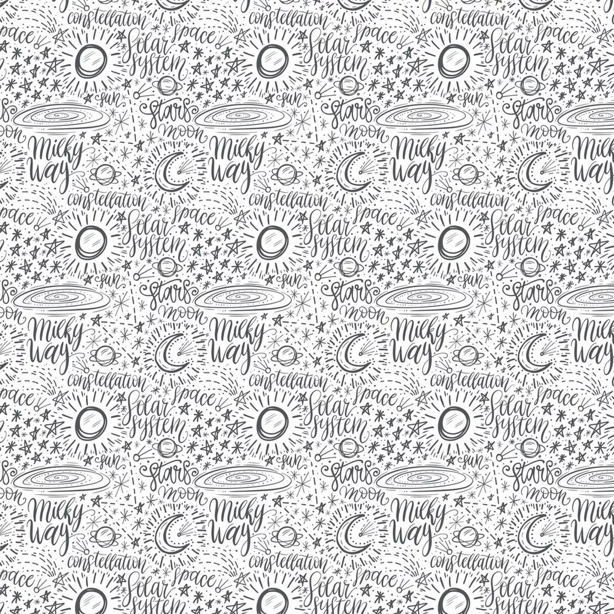 cartoon-astronomy-drawings-fabric-gray Cartoon Astronomy Drawings Fabric – Gray