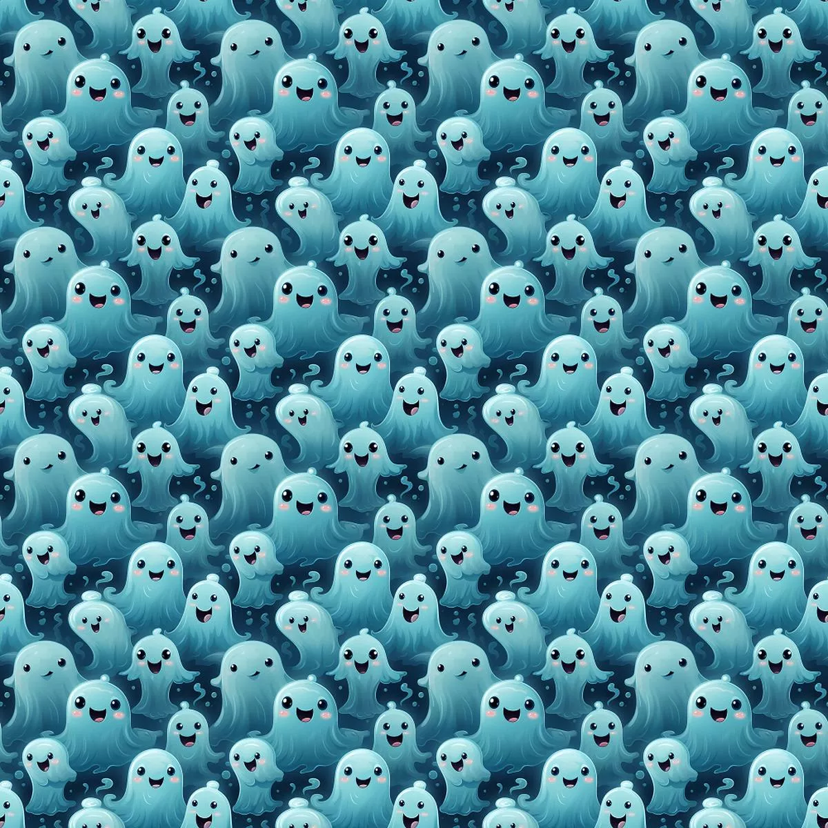 cartoon-friendly-bubble-ghosties-fabric Cartoon Friendly Bubble Ghosties Fabric