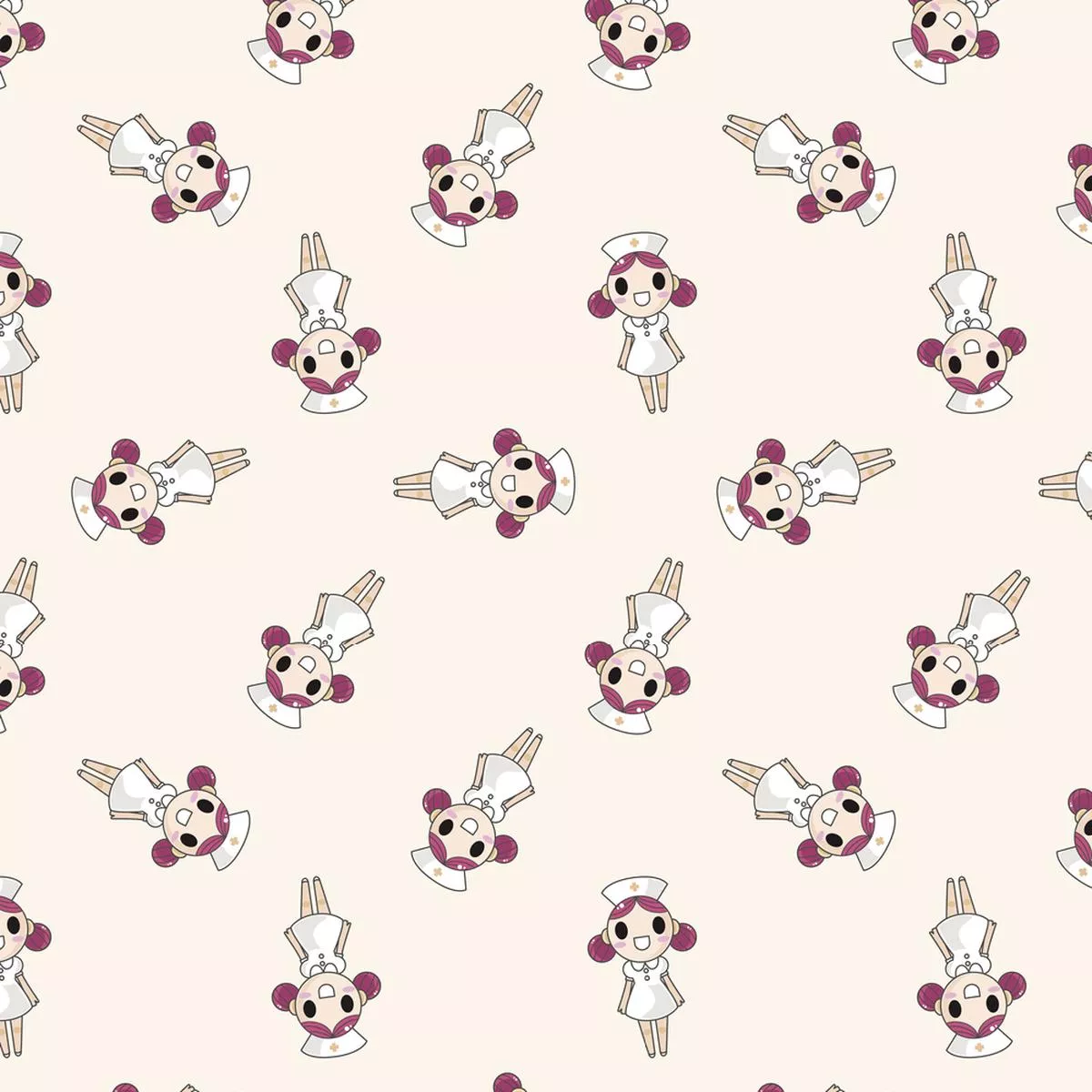 cartoon-nurse-fabric-tan Cartoon Nurse Fabric – Tan