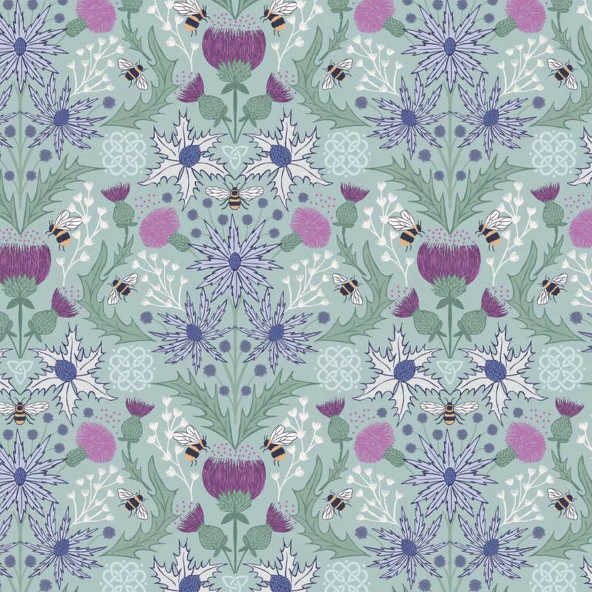 celtic-summer-mirrored-bee-thistle-duckegg-a989-b A Celtic Summer – Mirrored Bee & Thistle Duckegg A989.B