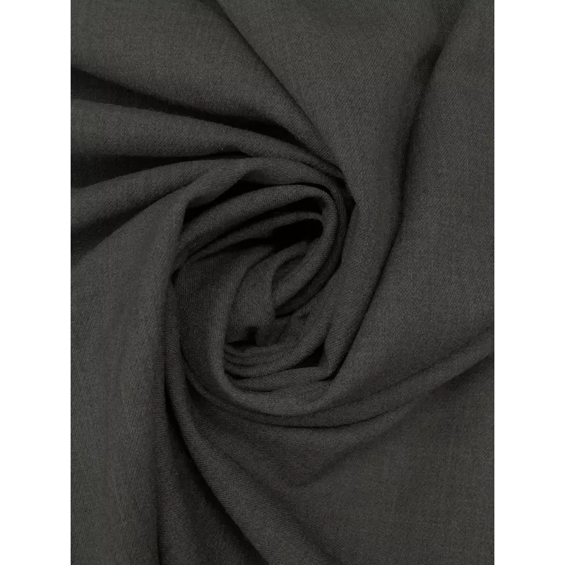 Charcoal Gray Wool/Polyester Twill Flannel Suiting 59W