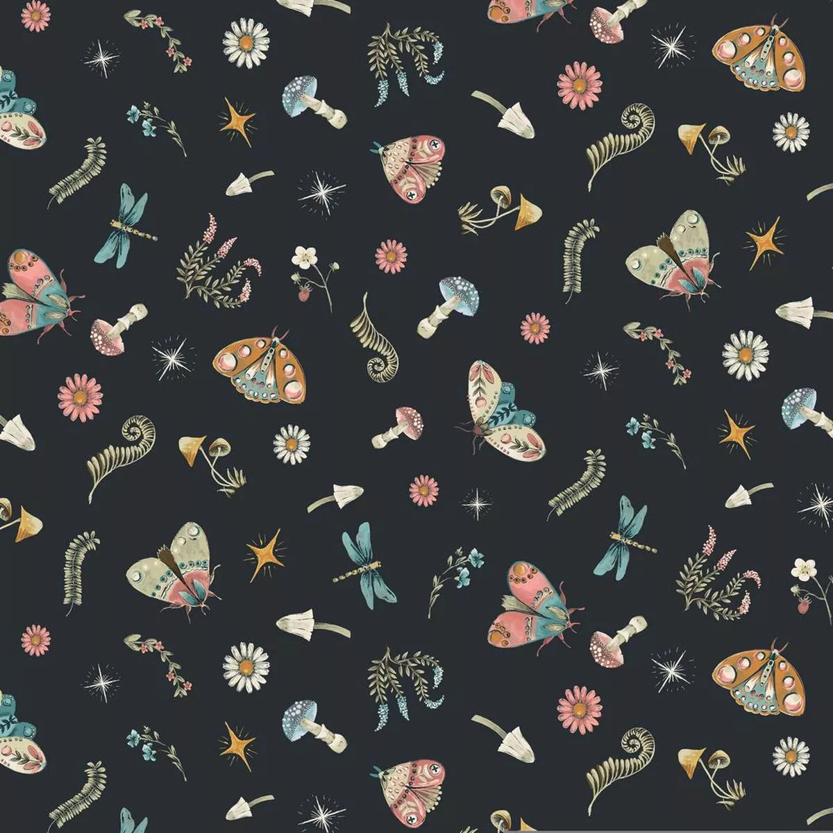 charcoal-restless-wings-cotton-wideback-fabric-per-yard Charcoal Restless Wings Cotton Wideback Fabric Per Yard