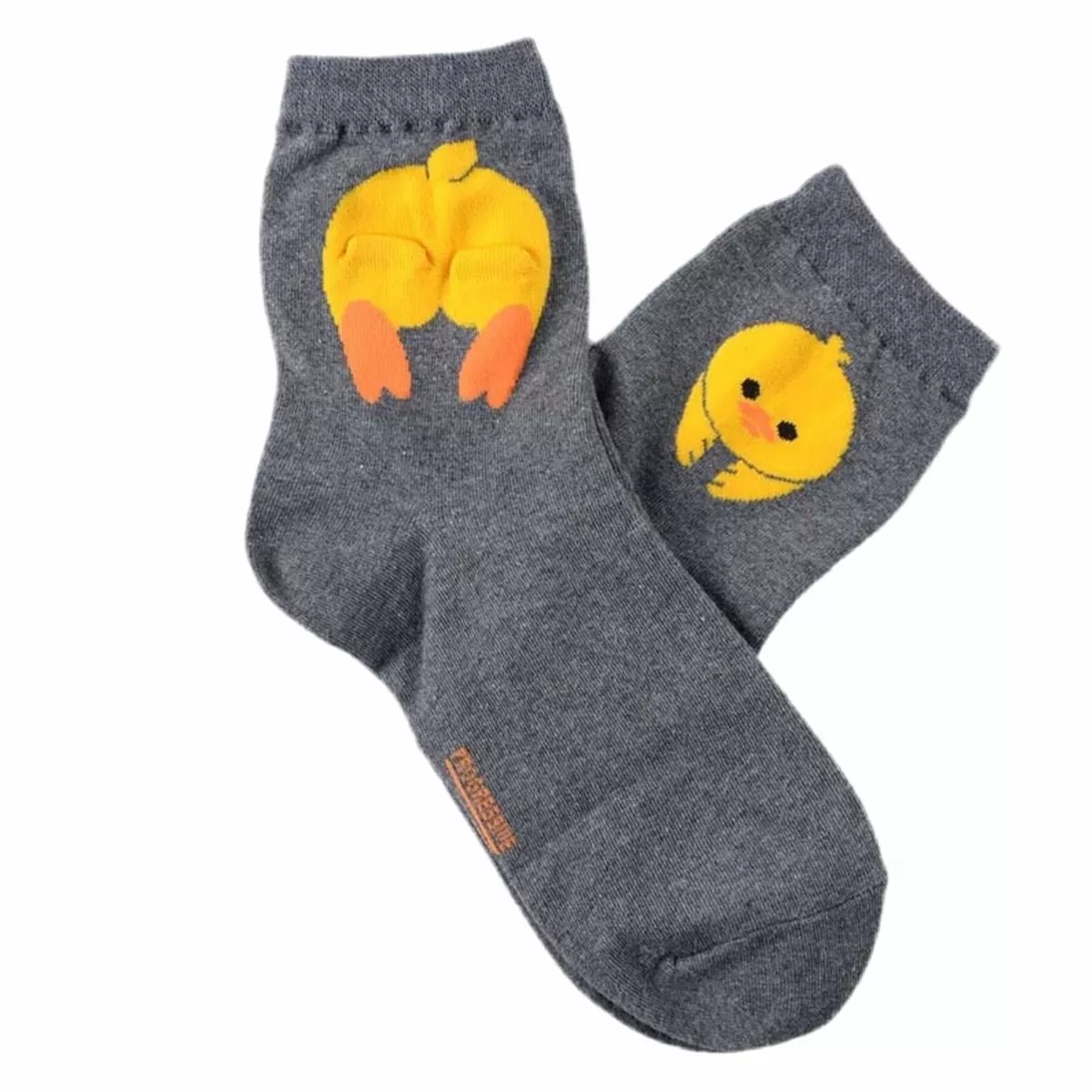 chaussettes-grises-canard-jaune-traversant Chaussettes Grises Canard Jaune Traversant