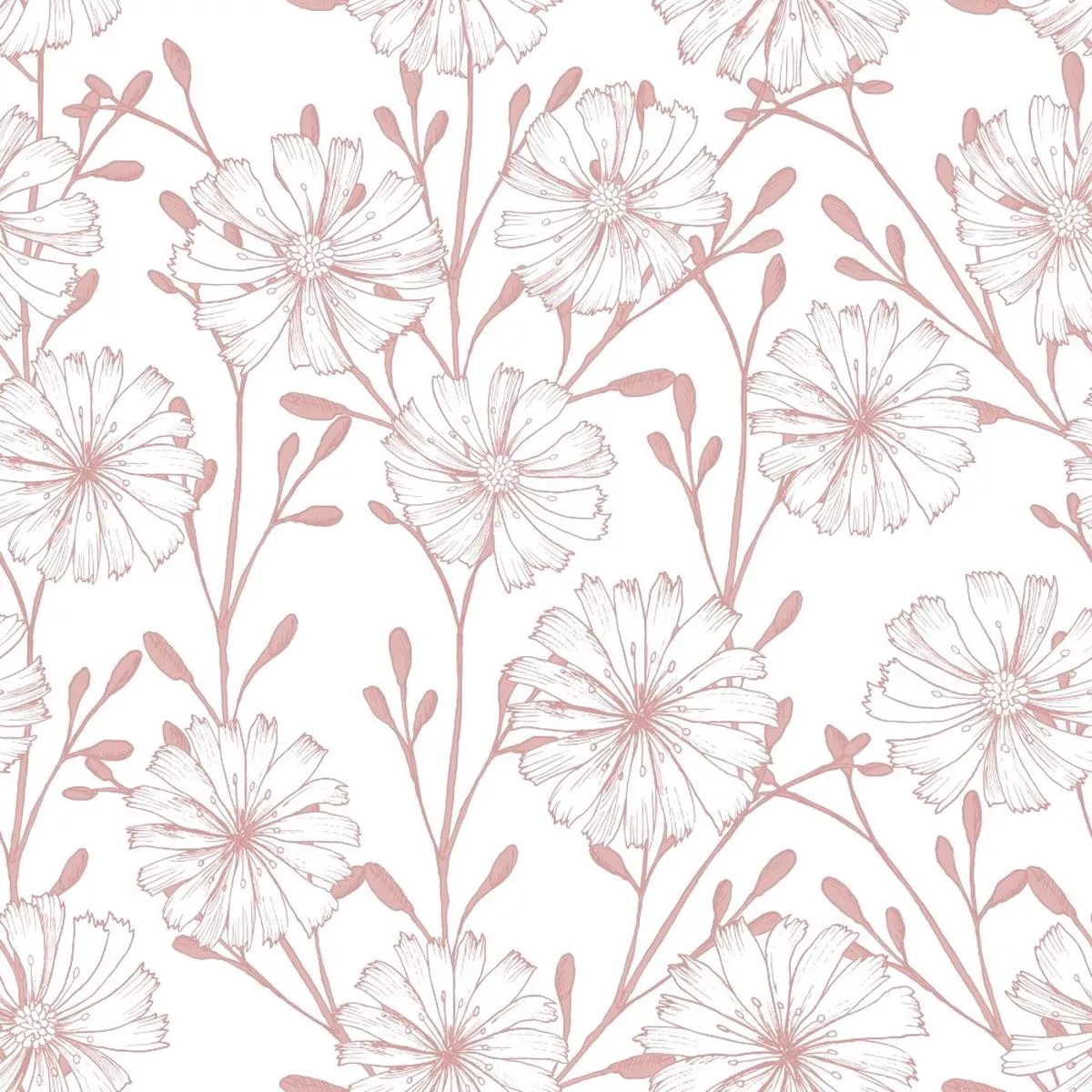 chicory-floral-fabric-rose-gold Chicory Floral Fabric – Rose Gold