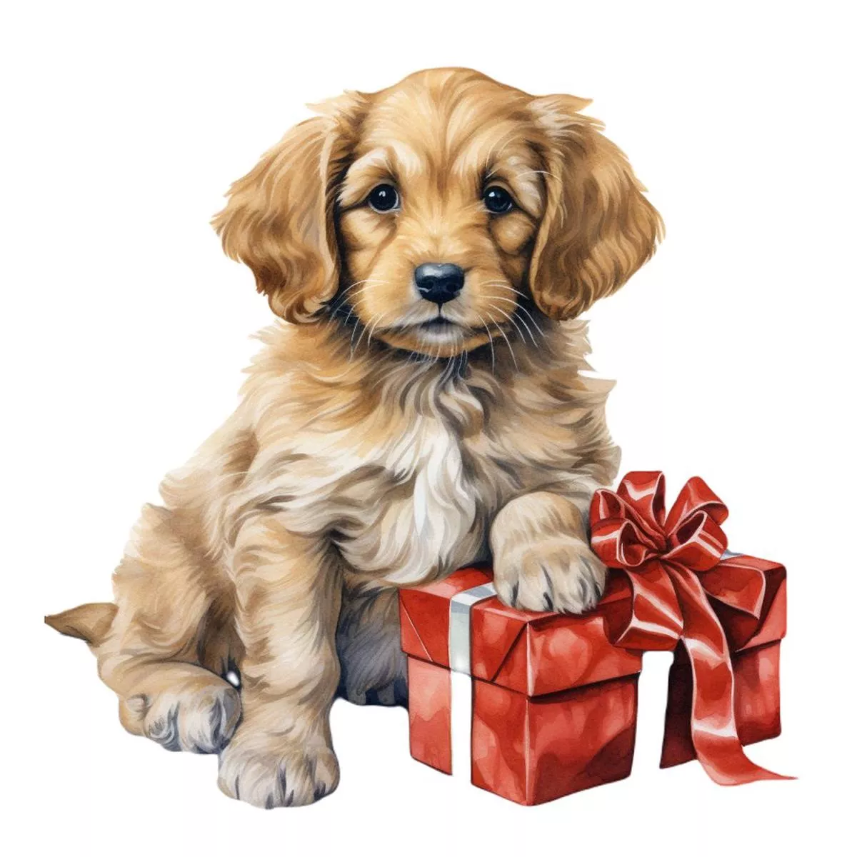 christmas-animals-puppy-1-fabric-panel Christmas Animals Puppy #1 Fabric Panel