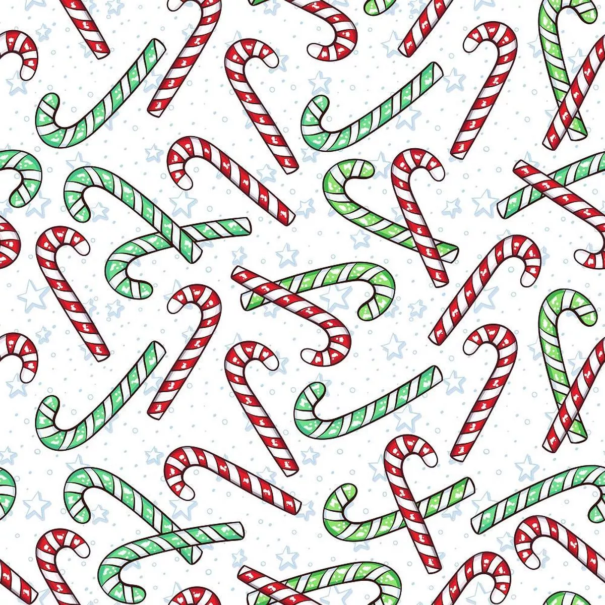 Christmas Candy Canes Fabric – Red & Green