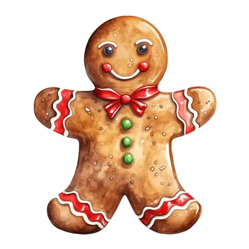 christmas-desserts-gingerbread-man-2-fabric-panel Christmas Desserts Gingerbread Man #2 Fabric Panel